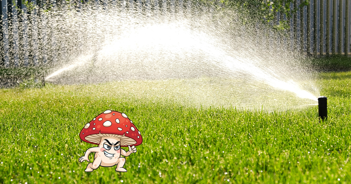 Fungus loves your overwatered fescue grass.