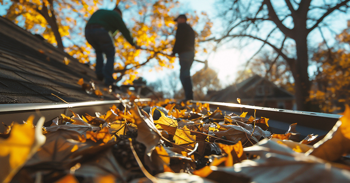 Gutter Cleaning from Greenbelt Lawns keeps you off the ladder and your home safe from costly repairs