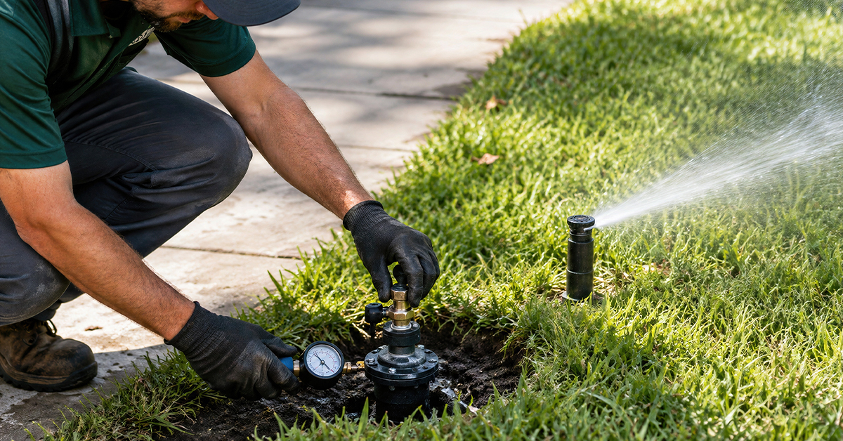 Sprinkler winterizations and backflow device testing are services offered by Greenbelt Lawns